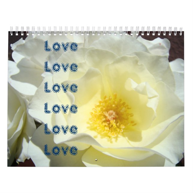 Calendario personalizado Flores de Rosa Amor Amor  (Tapa)