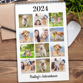 Calendario Personalizado Mascota de perros de familia moderna