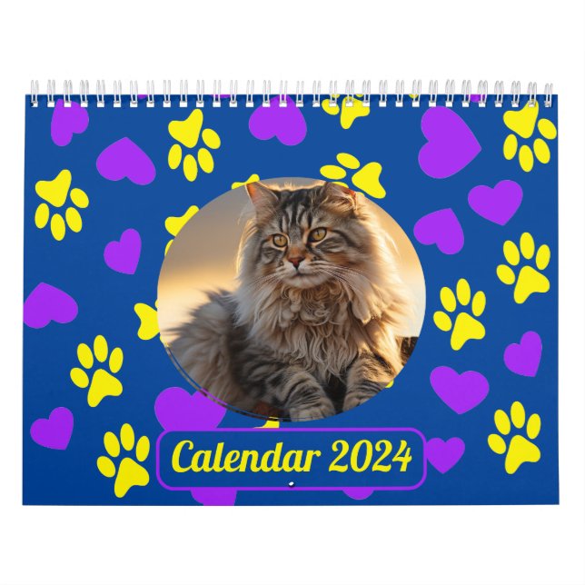 Calendario Personalizado Mascota Pinta fotográfica Pinta impr (Tapa)
