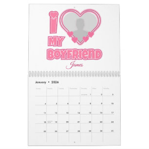 Calendario Personalizado Me Encanta Mi Novio - Añadir Foto Y