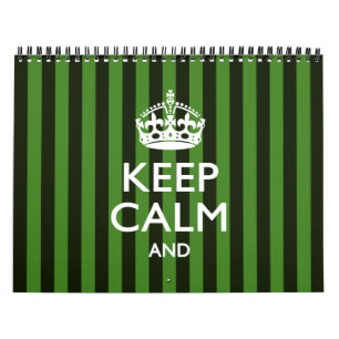 Calendario Personalizado Mensual Mantener CALMA su texto Verd