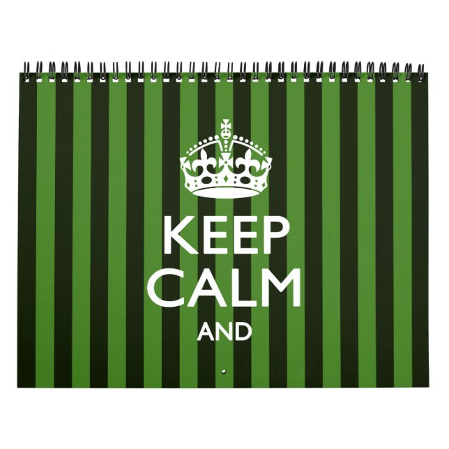 Calendario Personalizado Mensual Mantener CALMA su texto Verd (Tapa)