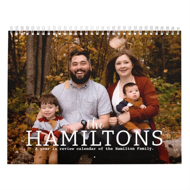 Calendario Personalizado mes a mes de fotos familiares (Tapa)
