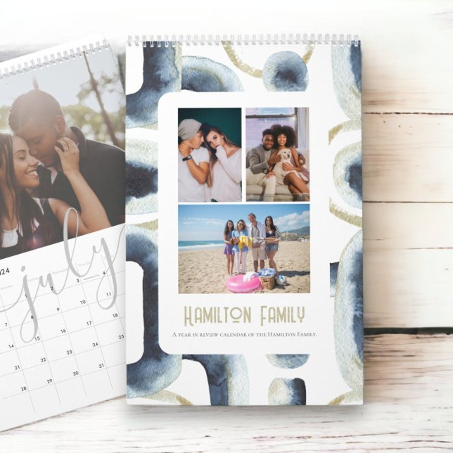 Calendario Personalizado mes a mes de fotos familiares (Your Family Photo Month By Month Personalized Calendar from Ricaso. Add your own photographs & text)