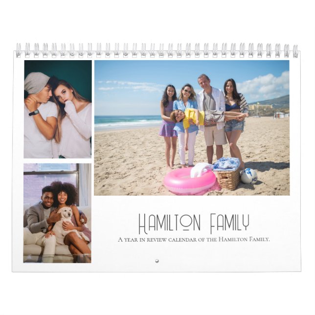 Calendario Personalizado mes a mes de fotos familiares (Tapa)