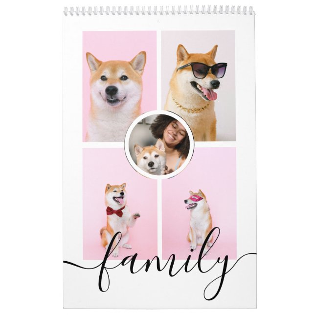 Calendario Personalizado mes a mes de fotos familiares (Tapa)