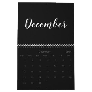 Calendario Personalizado minimalista del mes de escritura bla