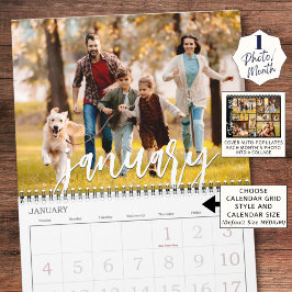 Calendario Personalizado moderno de fotos y carátulas en colo