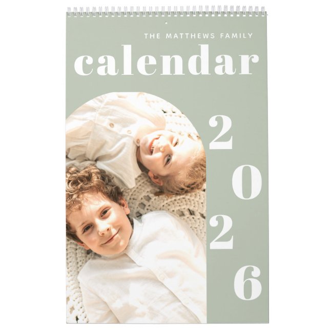 Calendario Personalizado moderno simple planificador fotográf (Tapa)