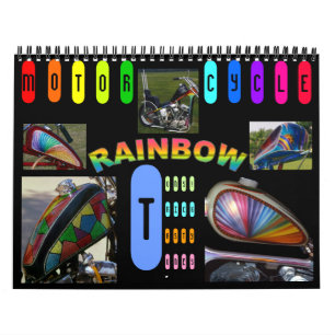 Calendario Personalizado Motorcycle pintar midi 12 meses