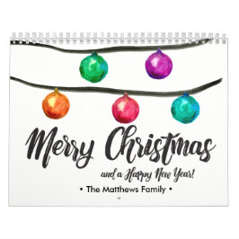 Calendario Personalizado, Navidades, acuarela, foto Personali