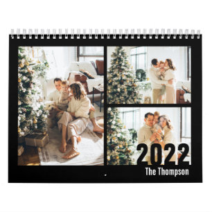 Calendario Personalizado negro moderno crea tu propia foto