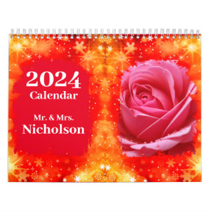 CALENDARIO PERSONALIZADO PERSONALIZAR ROSAS ROJAS