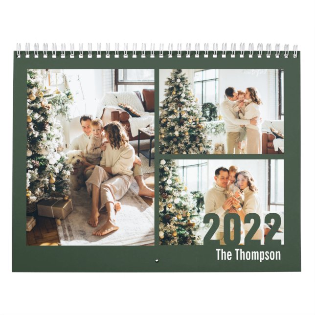 Calendario Personalizado verde moderno crea su propio calenda (Tapa)