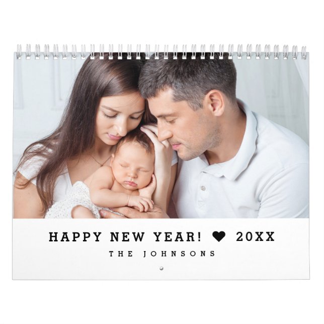 Calendario Personalized 12 Month Custom family Photos (Tapa)