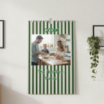 Calendario Personalized 20XX Wall Calendar - Green Striped<br><div class="desc">Personalized 20XX Wall Calendar - Green Striped Design and Family Photo Organize your year with a personal touch using this spiral-bound wall calendar. The background features an elegant green and white vertical striped pattern framing a large customizable central photo, showcasing special family moments. At the bottom, you can insert the...</div>