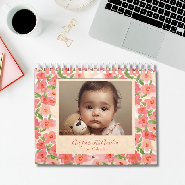 Calendario Personalized Baby Photo Calendar – Keepsake Gift (Baby Photo Calendar Gift for Grandparents, Aunts, and Uncles)