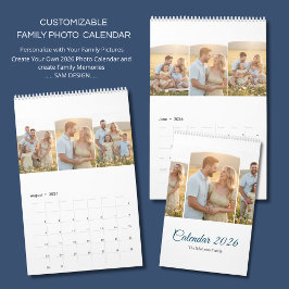 Calendario Personalized Elegant Family Memories Wall Calendar