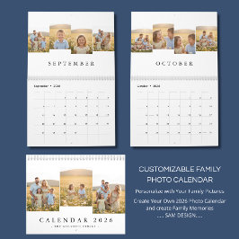 Calendario Personalized Elegant Family Memories Wall Calendar