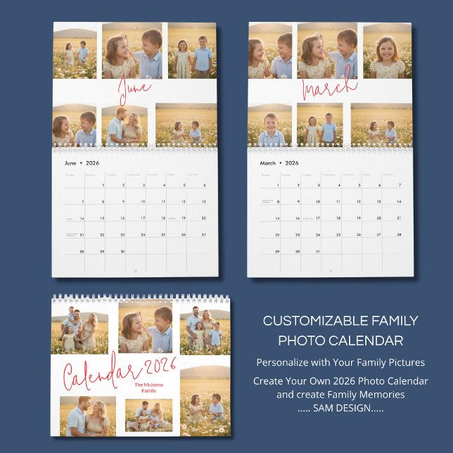 Calendario Personalized Family Photo Calendar 2026 (Subido por el creador)