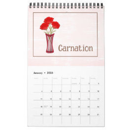 Calendario Personalized Floral Illustrations Calendar