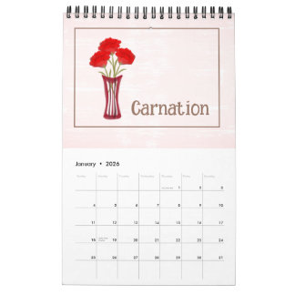 Calendario Personalized Floral Illustrations Calendar