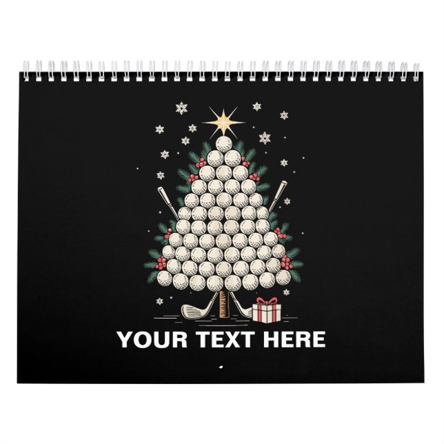 Calendario Personalized Golf Christmas Tree Equipment Family (Tapa)