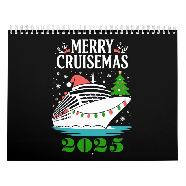 Calendario Personalized Merry Cruisemas Cruise Ship Family  (Tapa)
