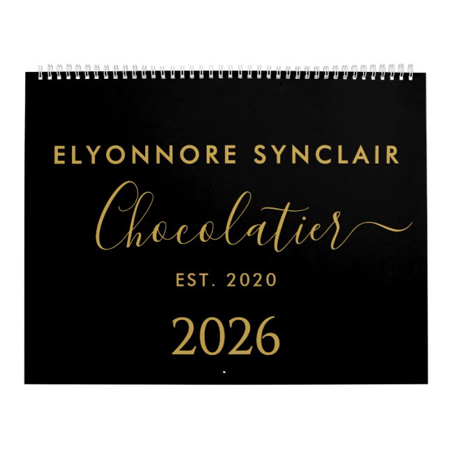 Calendario Personalized Name Est Date Chocolatier Business (Tapa)