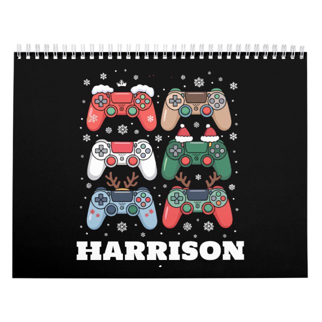 Calendario Personalized Santa Gaming Controller Gamer Xmas (Tapa)
