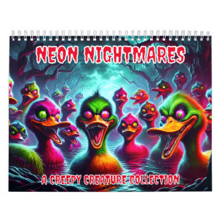 Calendario Pesadillas Neon: Una colección de creaturas escalo
