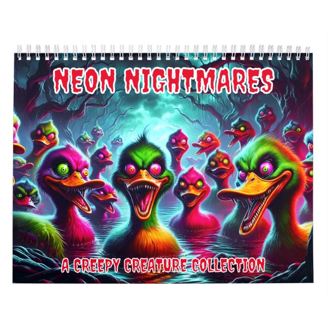 Calendario Pesadillas Neon: Una colección de creaturas escalo (Tapa)
