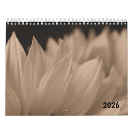 Calendario Pétalos de Girasol en Tono Sepia