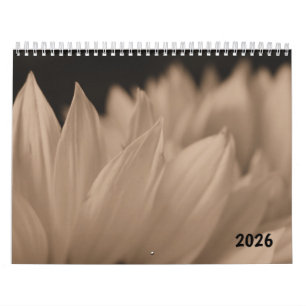 Calendario Pétalos de Girasol en Tono Sepia