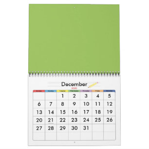 Calendario Pétalos verdes