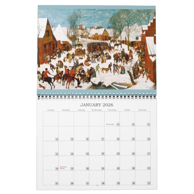 Calendario Pieter Bruegel el 2016 más viejo (Jan 2026)