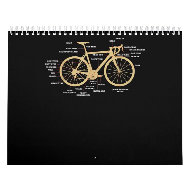 Calendario Piezas de ciclismo de bicicleta Anatomía de carret (Tapa)