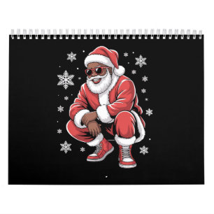 Calendario Pijama de Navidad afroamericano Xmas Afro Santa