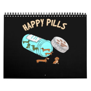 Calendario Píldoras felices Dachshund Cute Perro Lover