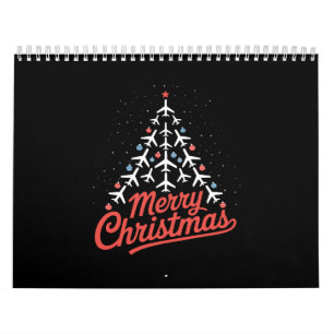 Calendario Piloto del árbol de Navidad del avión
