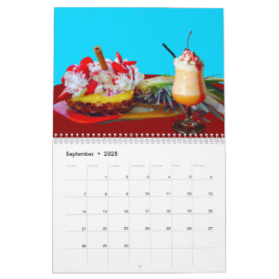 Calendario Piña y helado con un batido de fruta