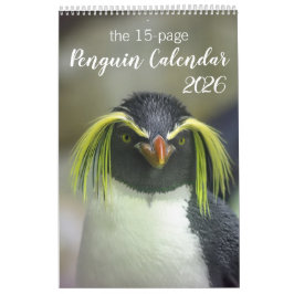 Calendario pingüino de 15 meses con descripciones