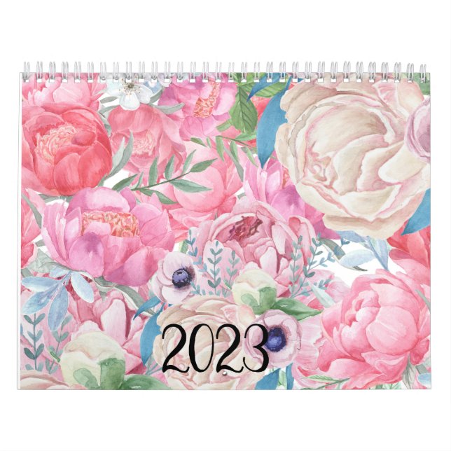 Calendario Pink y Rubor Peonies (Tapa)