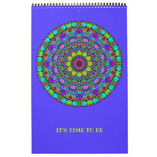 Calendario Pintado manual Mandala Clock Face 4