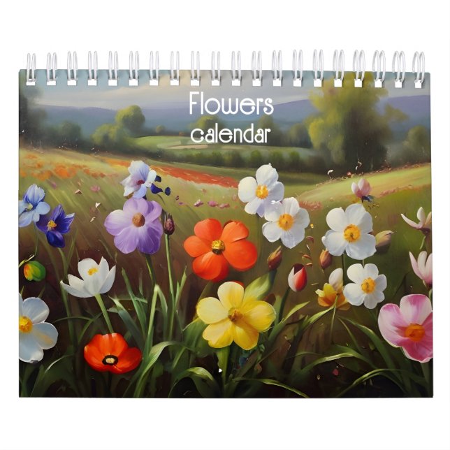 Calendario Pintura de aceite de flores (Tapa)
