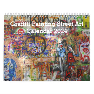Calendario Pintura de grafiti colorido arte callejero 2024