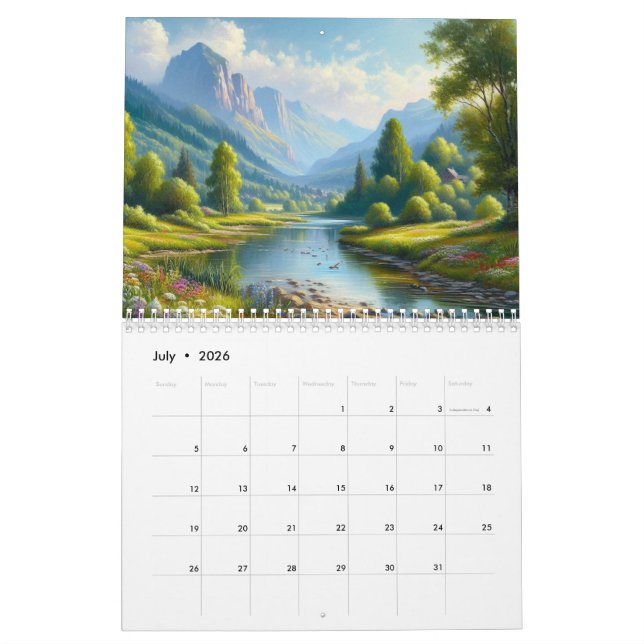 Calendario Pintura de naturaleza (Jul 2026)
