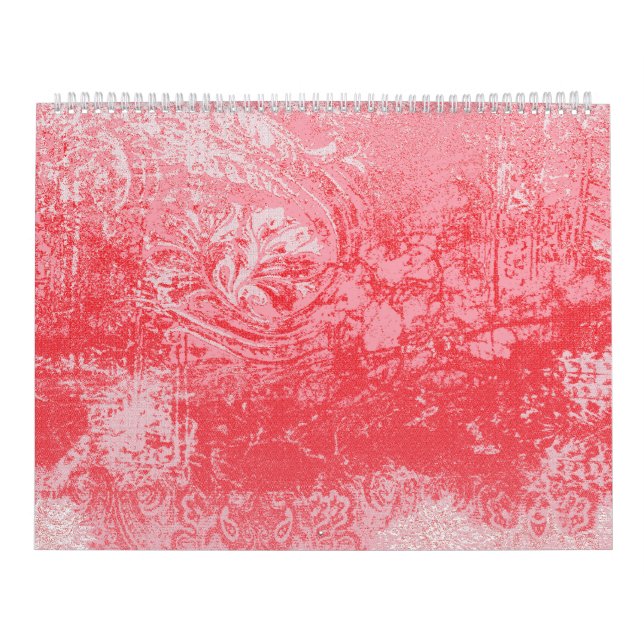 Calendario pintura de un cielo rojo con árboles (Tapa)