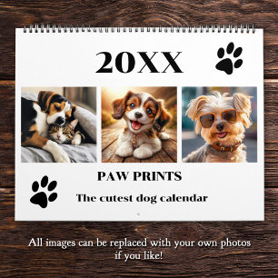 Calendario Pintura Impresiones Mascota Perro Foto arte grande