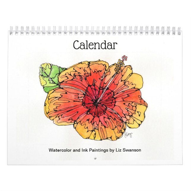 Calendario - Pinturas de acuarela y tinta. (Tapa)